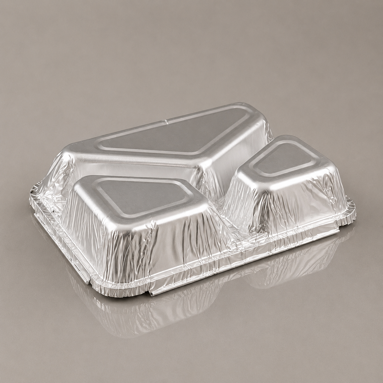 3 Compartment Aluminium Foil Trays (Pack of 400) - Image 2