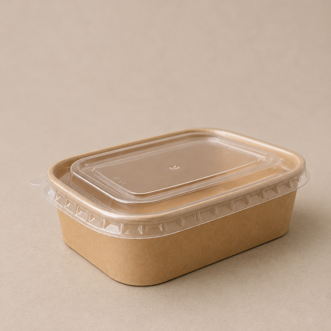 173mm PP Lids for 500,650,750,1000ml Rectangular containers (pack of 300) - Image 2